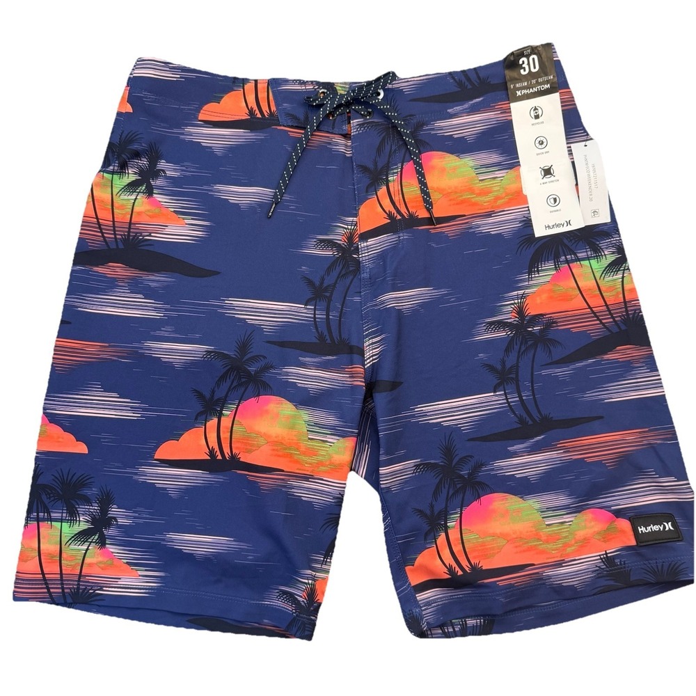 Hurley Phantom Weekender Board Shorts NWT Mens 30 Blue 8.5" inseam Beach - Picture 1 of 14